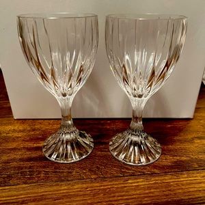 Set of 2 Mikasa Park Lane Goblet Crystal Glasses